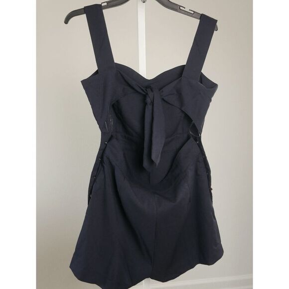 Plus Size Navy Romper 4X – Unique Vintage Tie Back – Retro Style - Picture 2 of 7
